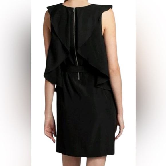 Guess by Marciano Elegant Black Cammun Sleeveless Ruffle Dress - Picture 4 of 15